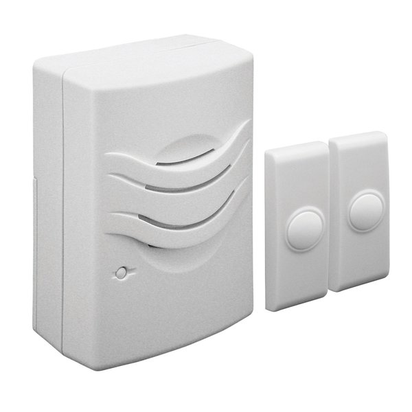 Iq America WD1142 Wireless Plugin Contemporary Door Chime Door Bell 2 Buttons 2 Melody WD1142